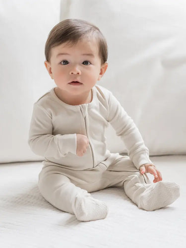 Colored Organics Peyton Zipper Sleeper, Natural